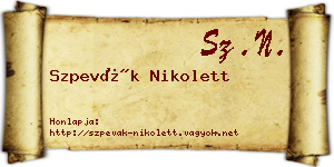 Szpevák Nikolett névjegykártya
