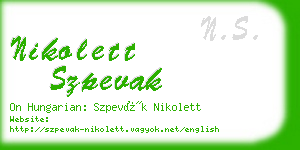 nikolett szpevak business card